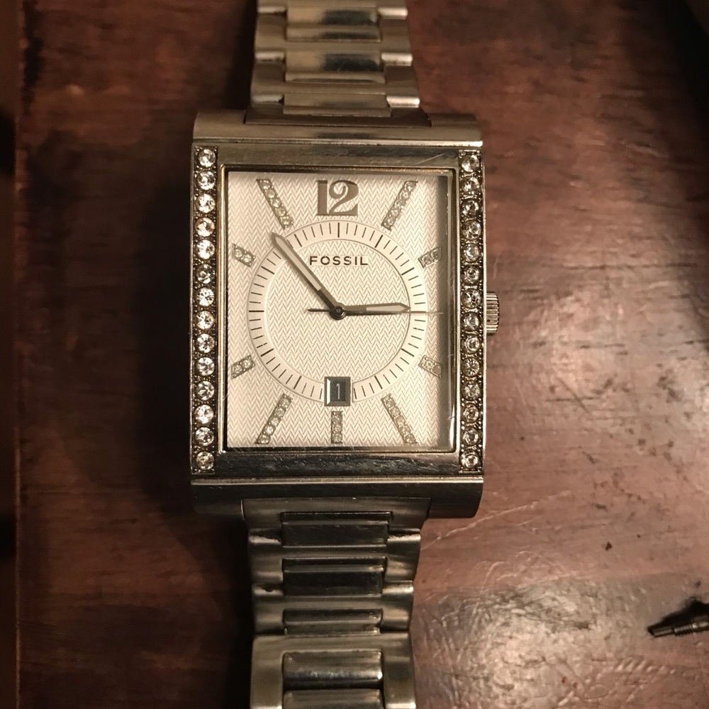Stainless Diamond bezel Fossil watch